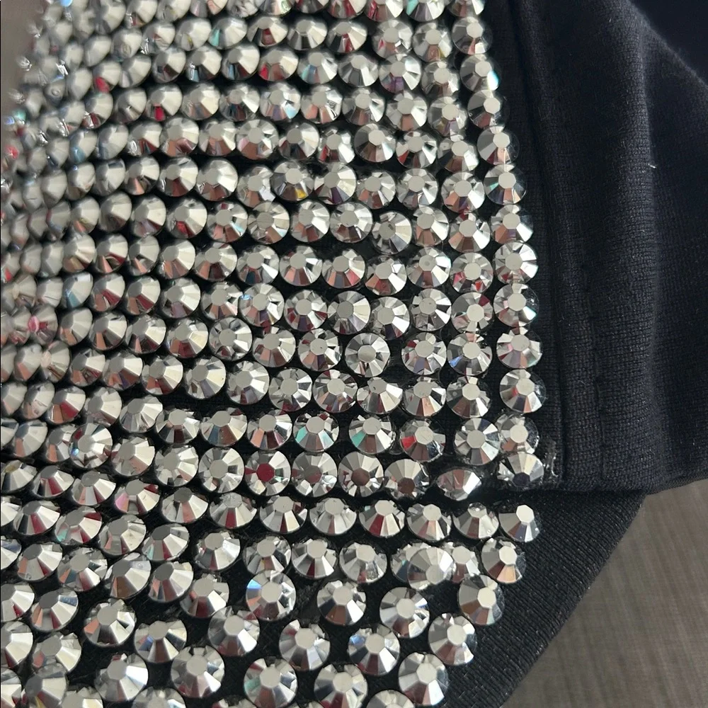 ILLUMA Black Bling Snapback Baseball Hat Silver Rhinestone Studs NWT